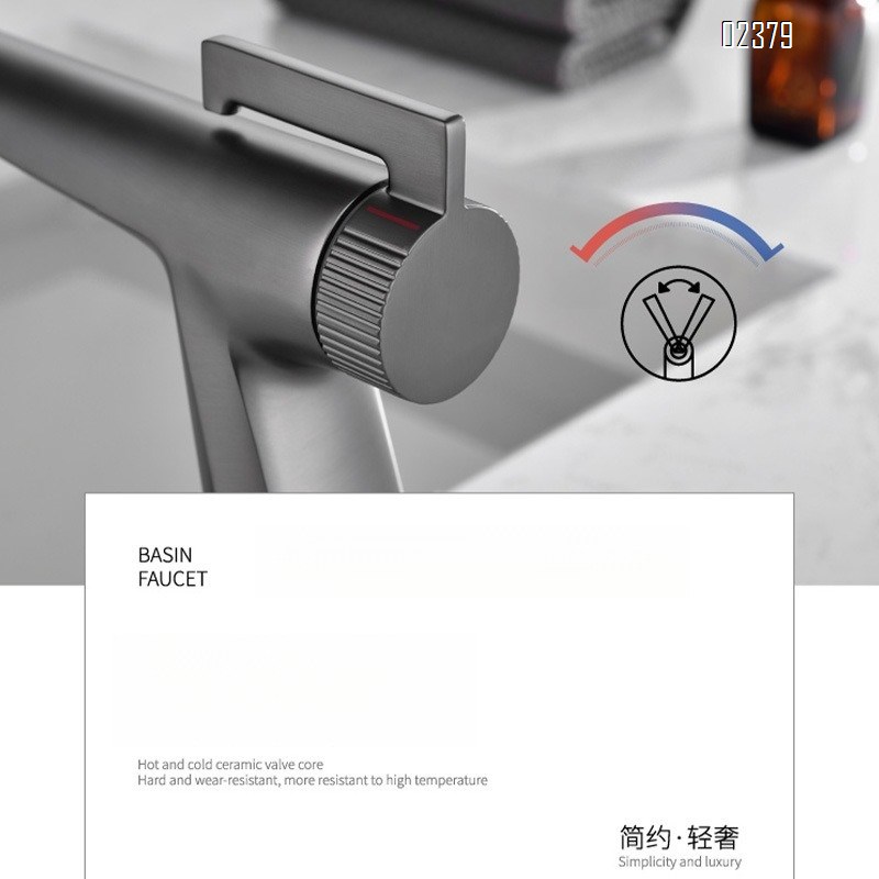 Basin Faucet Bathroom Hot and Cold Dual Control All-Brass Faucet Household Water-Saving Faucet Aerator