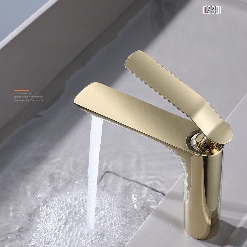 New Household All-Brass Single-Hole Bathroom Faucet Luxury Cold and Hot Seat-Type Toilet Gold Basin Faucet
