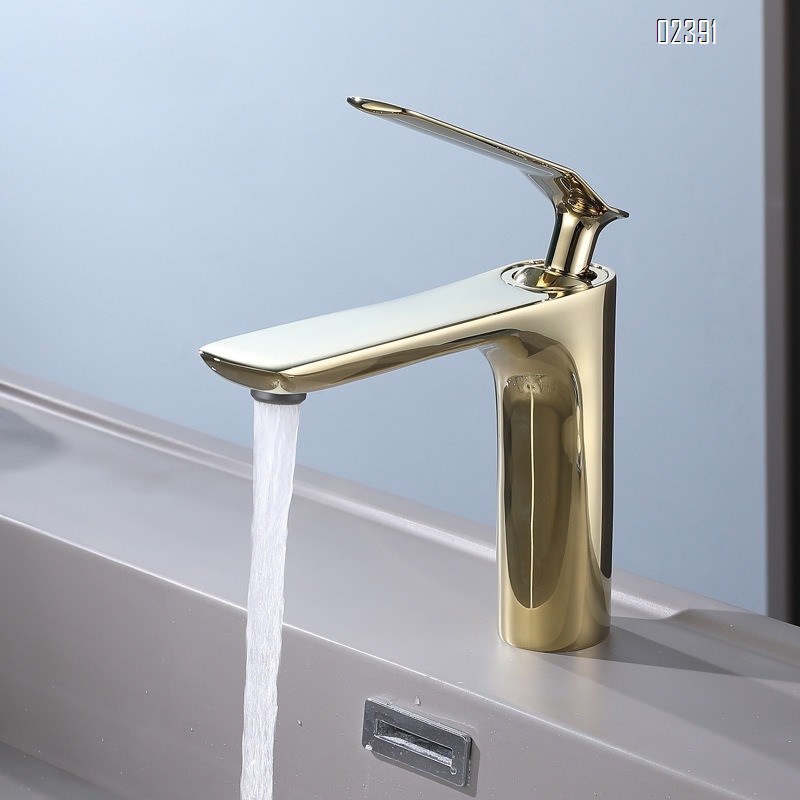 New Household All-Brass Single-Hole Bathroom Faucet Luxury Cold and Hot Seat-Type Toilet Gold Basin Faucet