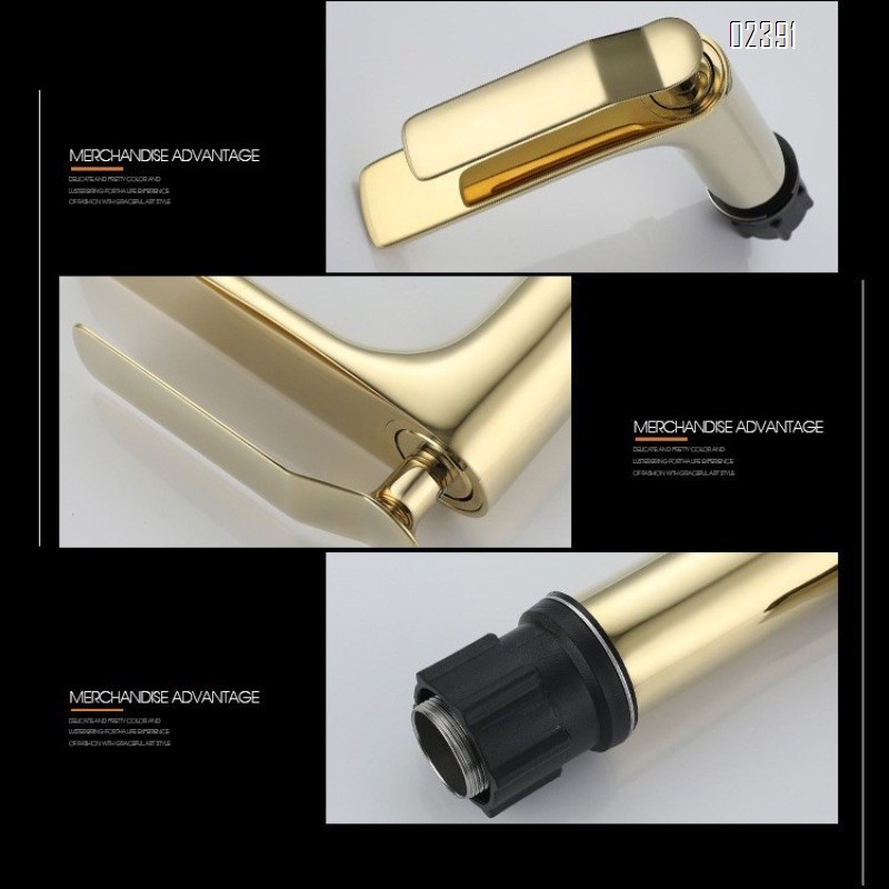 New Household All-Brass Single-Hole Bathroom Faucet Luxury Cold and Hot Seat-Type Toilet Gold Basin Faucet