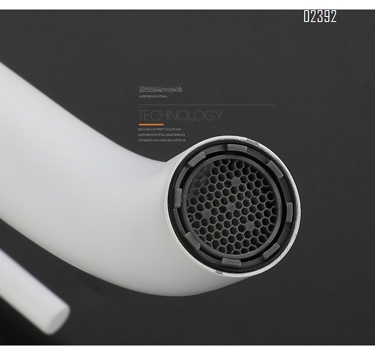 Single Hole Stainless Steel Hot and Cold Bathroom Faucet Household Round SUS304 White Washbasin Basin Faucet