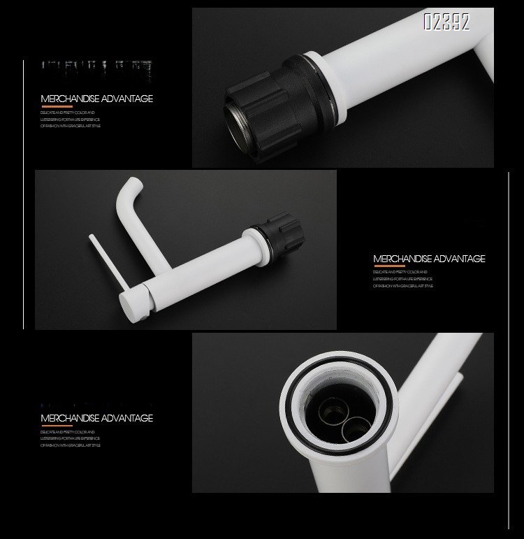 Single Hole Stainless Steel Hot and Cold Bathroom Faucet Household Round SUS304 White Washbasin Basin Faucet