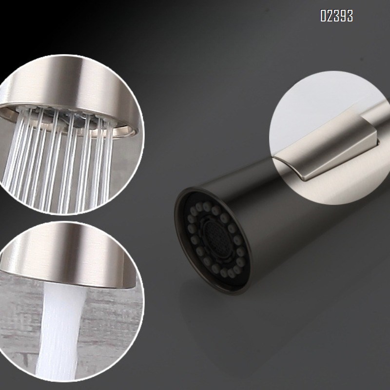 304 Stainless Steel Kitchen Pull-out Faucet Hot and Cold Rotating High-end Telescopic Sink Faucet Tap