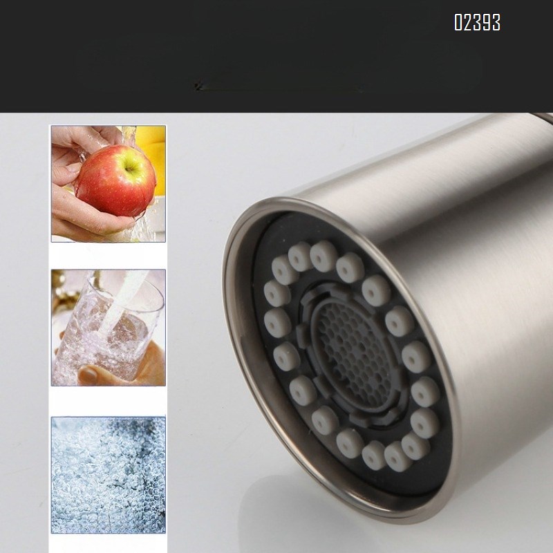 304 Stainless Steel Kitchen Pull-out Faucet Hot and Cold Rotating High-end Telescopic Sink Faucet Tap