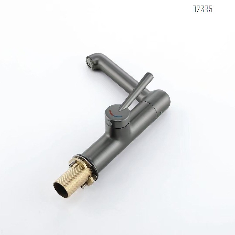 Brass Gun Gray Bathroom Wash basin Faucet Hydroelectric Digital Display Faucet Rotating Basin Faucet