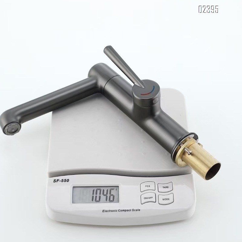 Brass Gun Gray Bathroom Wash basin Faucet Hydroelectric Digital Display Faucet Rotating Basin Faucet