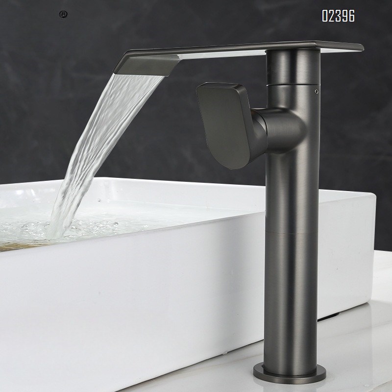 Gold Waterfall Basin Faucet Hot and Cold Brass Wash Basin Basin for Washing Face and Hair Countertop Basin Rotating  Tap
