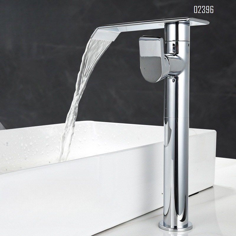 Gold Waterfall Basin Faucet Hot and Cold Brass Wash Basin Basin for Washing Face and Hair Countertop Basin Rotating  Tap