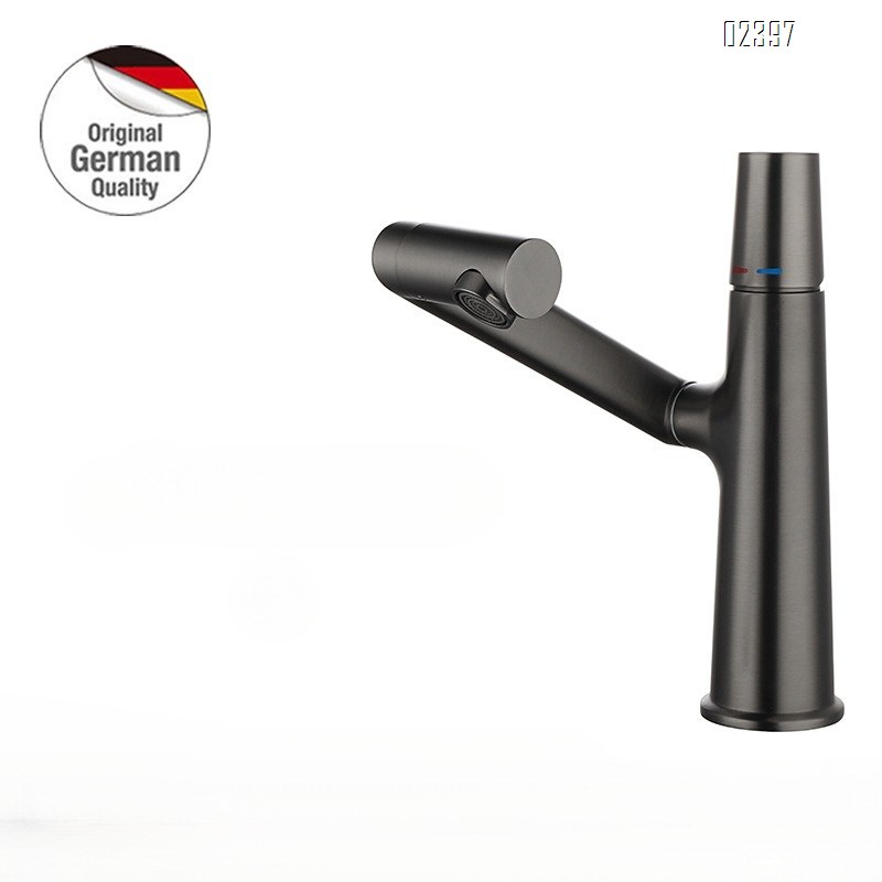 Brass Wash Basin Lucky Cat White Universal Rotating Bathroom Hotel Basin Wash Basin Hot and Cold Faucet