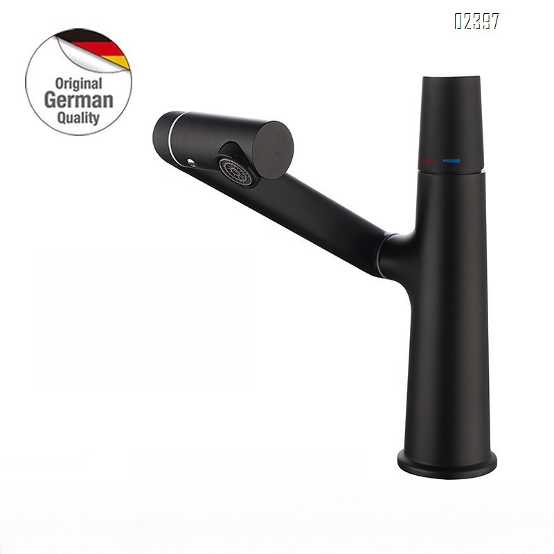 Brass Wash Basin Lucky Cat White Universal Rotating Bathroom Hotel Basin Wash Basin Hot and Cold Faucet