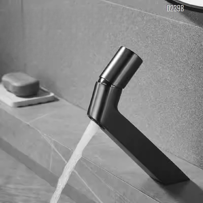 All-Brass Simple White Gun Gray Basin Faucet Cold and Hot Water Washbasin Bathroom Sink Undermount Faucet