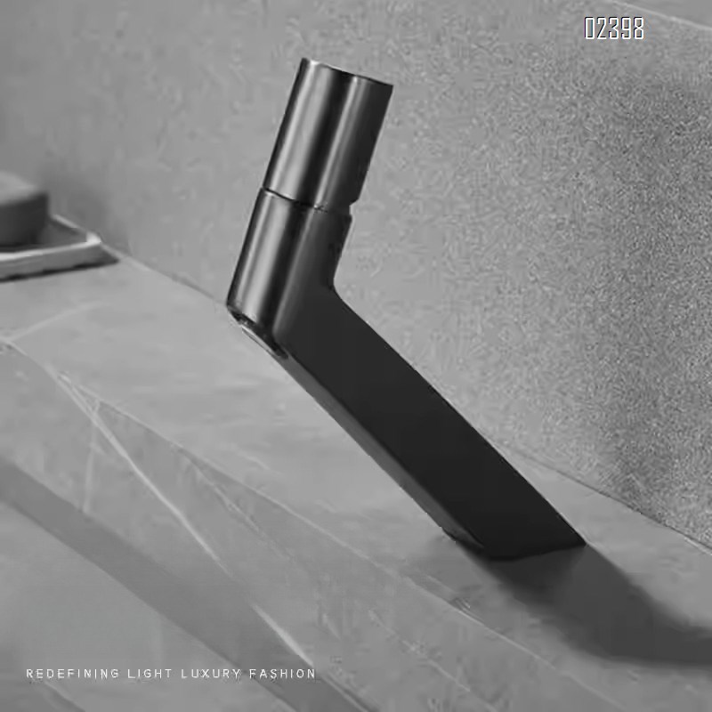 All-Brass Simple White Gun Gray Basin Faucet Cold and Hot Water Washbasin Bathroom Sink Undermount Faucet