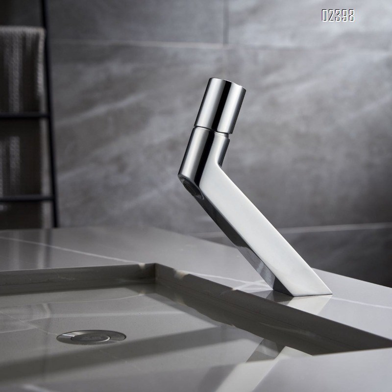 All-Brass Simple White Gun Gray Basin Faucet Cold and Hot Water Washbasin Bathroom Sink Undermount Faucet