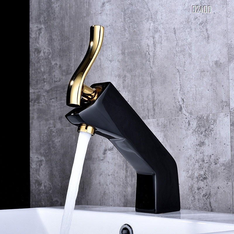 European Style Frosted Color Basin Hot and Cold Mixer Faucet Thickened Full Brass Body Bathroom Cabinet Basin Faucet