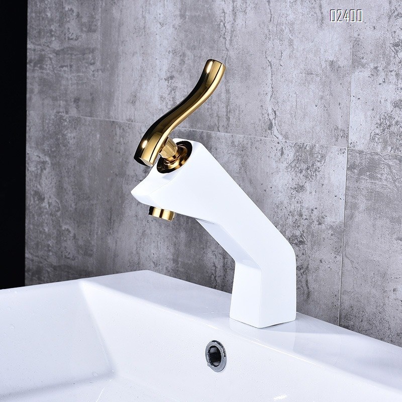European Style Frosted Color Basin Hot and Cold Mixer Faucet Thickened Full Brass Body Bathroom Cabinet Basin Faucet