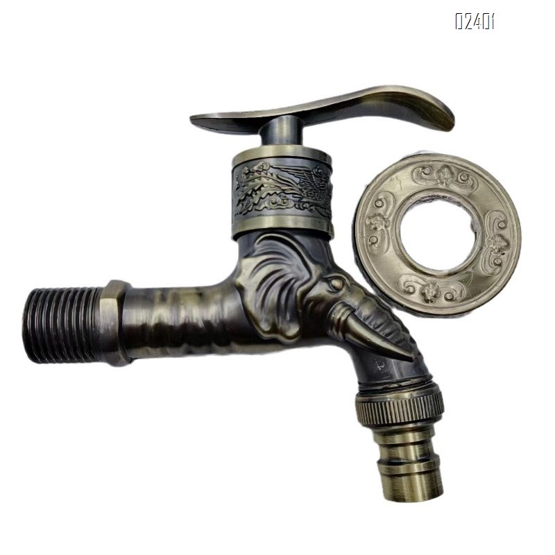 Home Antique Thickened Faucet Antique Wall-Mounted Mop Sink Faucet Balcony Quick-Open 1/2 Inch Washing Machine Faucet