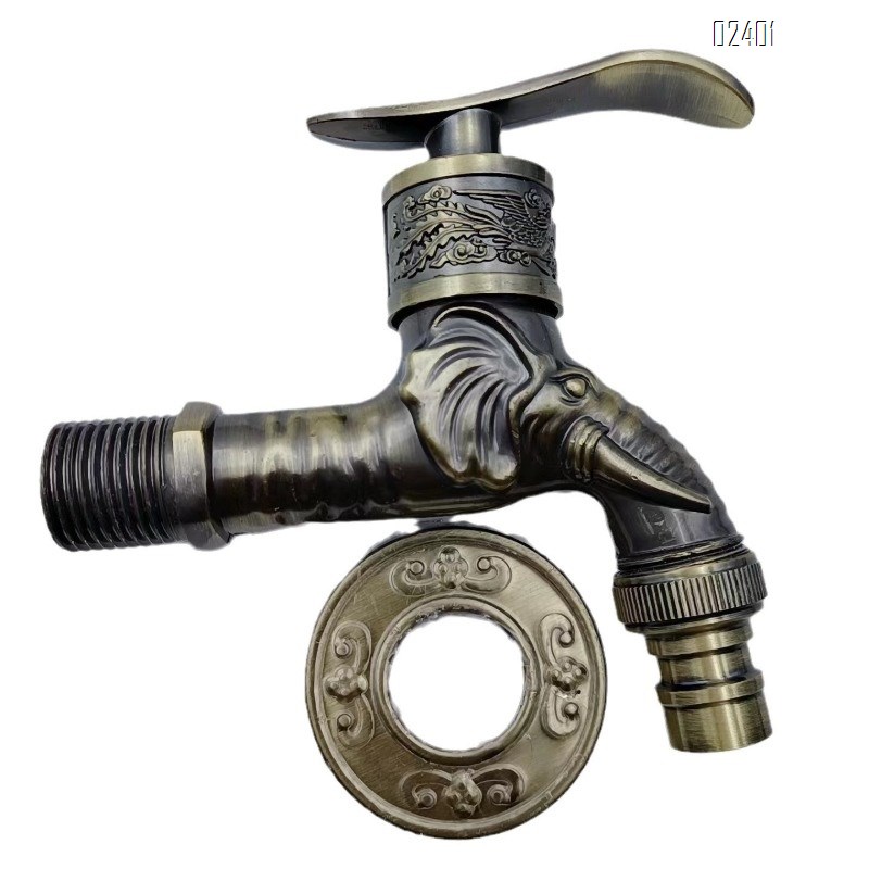 Home Antique Thickened Faucet Antique Wall-Mounted Mop Sink Faucet Balcony Quick-Open 1/2 Inch Washing Machine Faucet