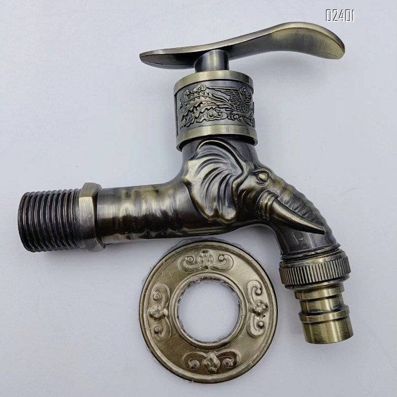 Home Antique Thickened Faucet Antique Wall-Mounted Mop Sink Faucet Balcony Quick-Open 1/2 Inch Washing Machine Faucet