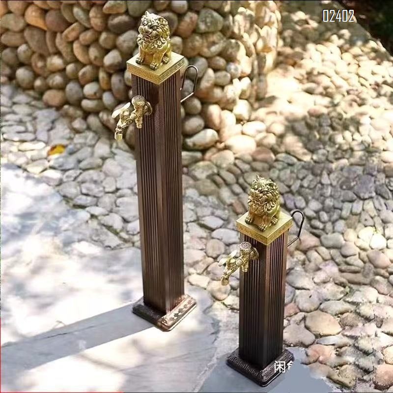 Qinglong Carved Mid-Length Faucet Washing Machine Mop Sink Pull Vintage Faucet for Balcony