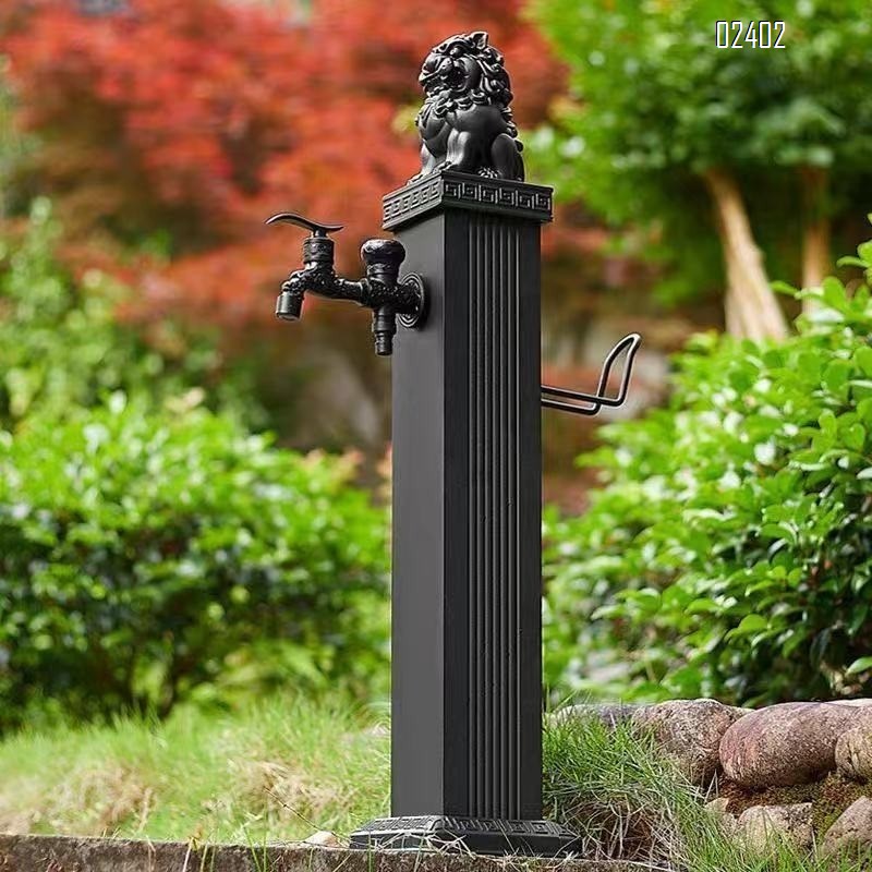 Qinglong Carved Mid-Length Faucet Washing Machine Mop Sink Pull Vintage Faucet for Balcony