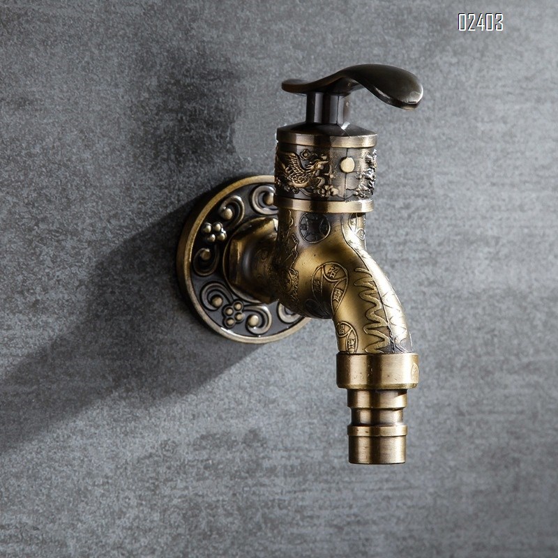 Vintage Washing Machine Faucet Zinc Alloy Thickened Single Cold Water Spout Quick Open Faucet