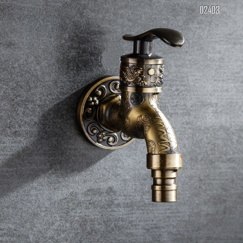 Vintage Washing Machine Faucet Zinc Alloy Thickened Single Cold Water Spout Quick Open Faucet