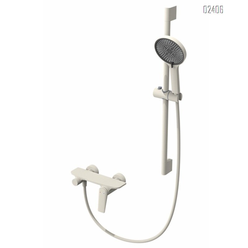 White Household Bathroom Shower Set Full Brass Booster Rain Shower Head Adjustable