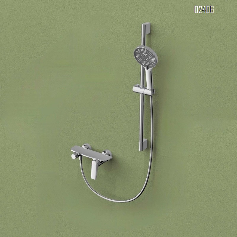 White Household Bathroom Shower Set Full Brass Booster Rain Shower Head Adjustable