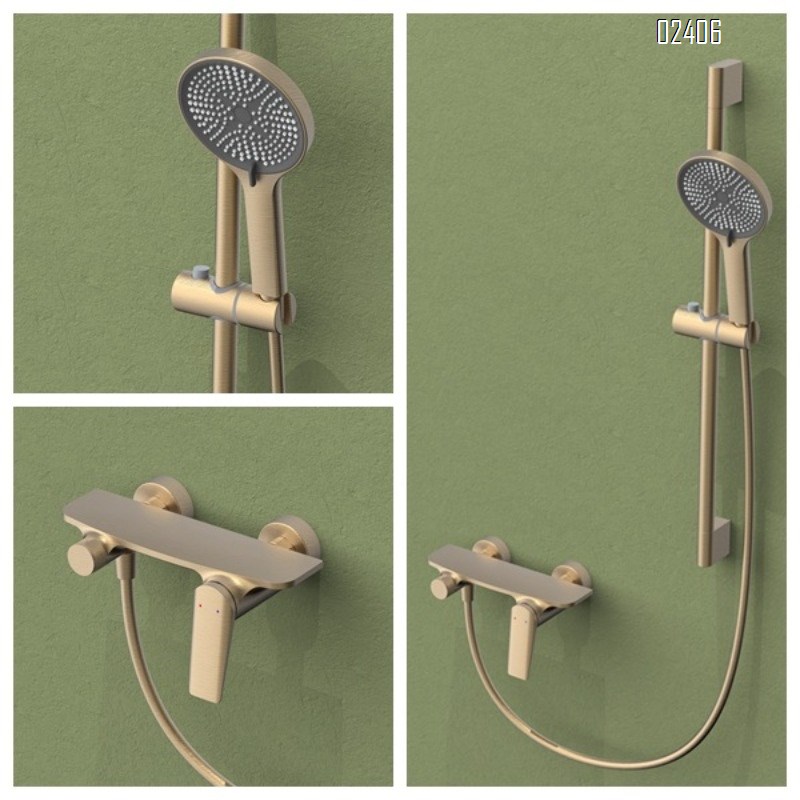 White Household Bathroom Shower Set Full Brass Booster Rain Shower Head Adjustable