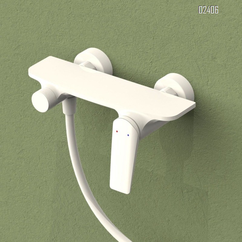 White Household Bathroom Shower Set Full Brass Booster Rain Shower Head Adjustable