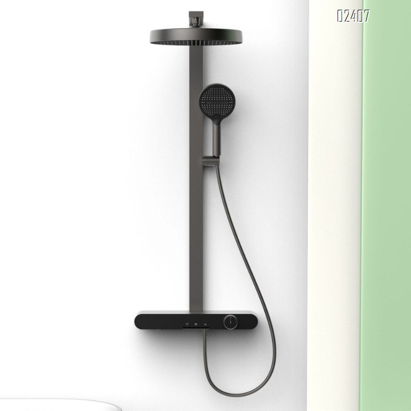 White Bathroom Shelf Shower Set Bathroom Hot and Cold Water Lift Home Shower Pressurized Shower Head