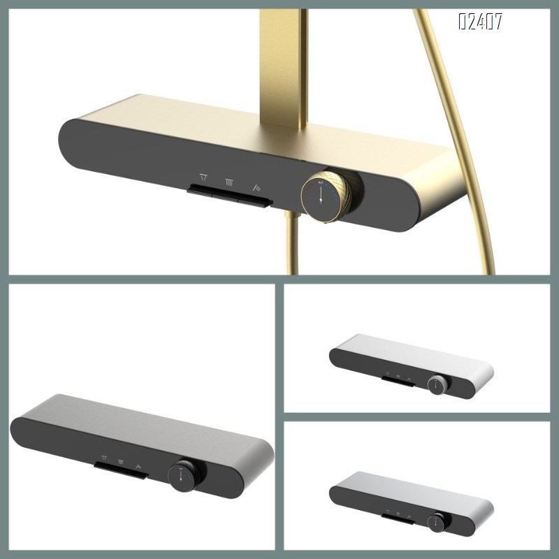 White Bathroom Shelf Shower Set Bathroom Hot and Cold Water Lift Home Shower Pressurized Shower Head