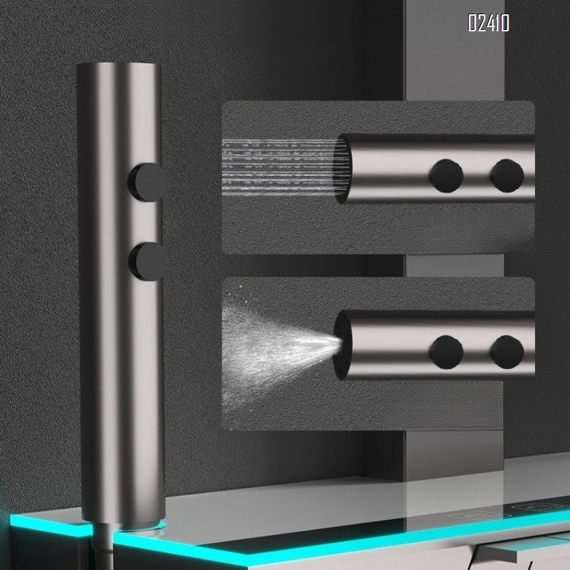 Home Shower Set with Thermostatic Digital Display Ambient Light Dual Control for Hot and Cold Water and Pressure-Boosting Lotus Head