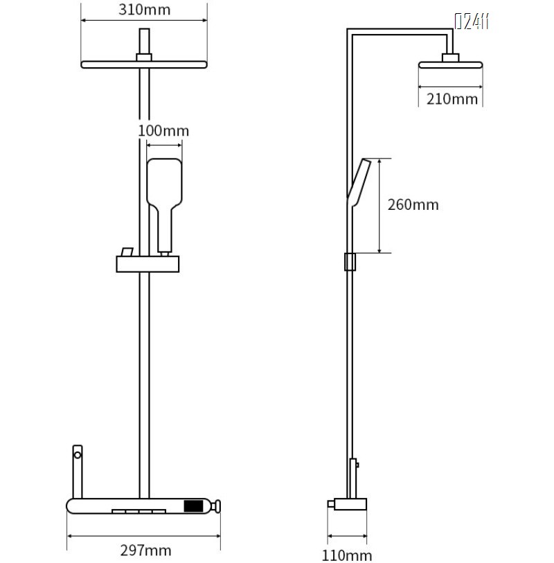 Aluminum Shower Head Set Hot and Cold Water Dual Control Thermostatic Shower head Tap