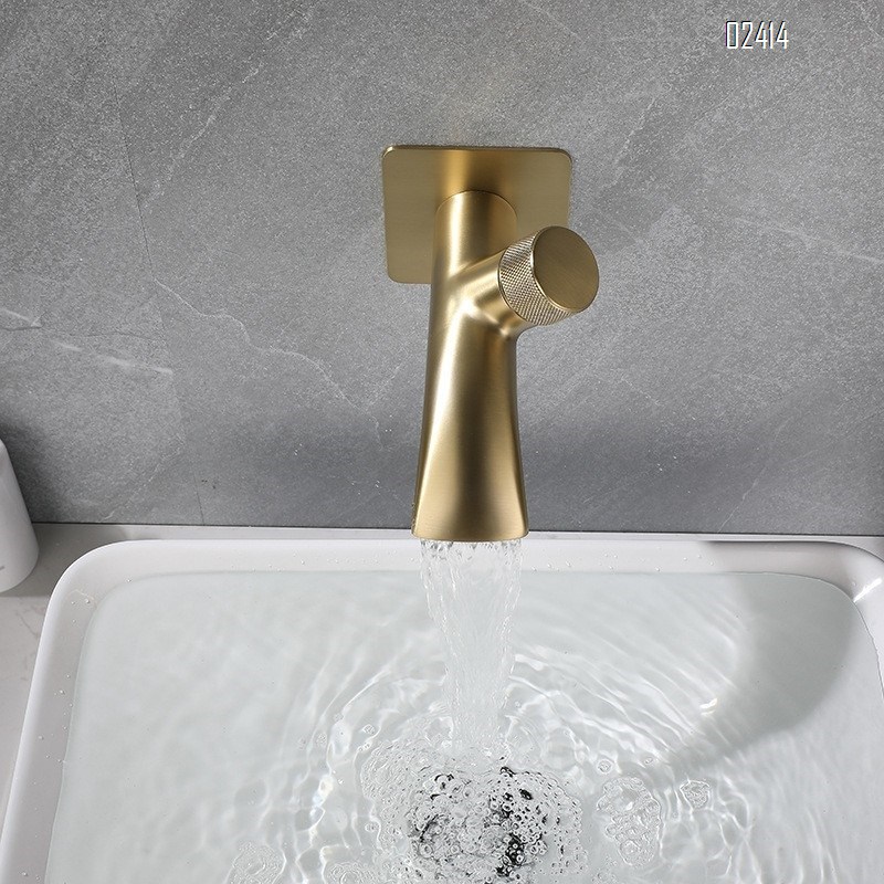 Wall Mounted Brass Basin Faucet Hot and Cold Integrated Concealed Embedded Waterfall Outlet Wall-Mounted Faucet