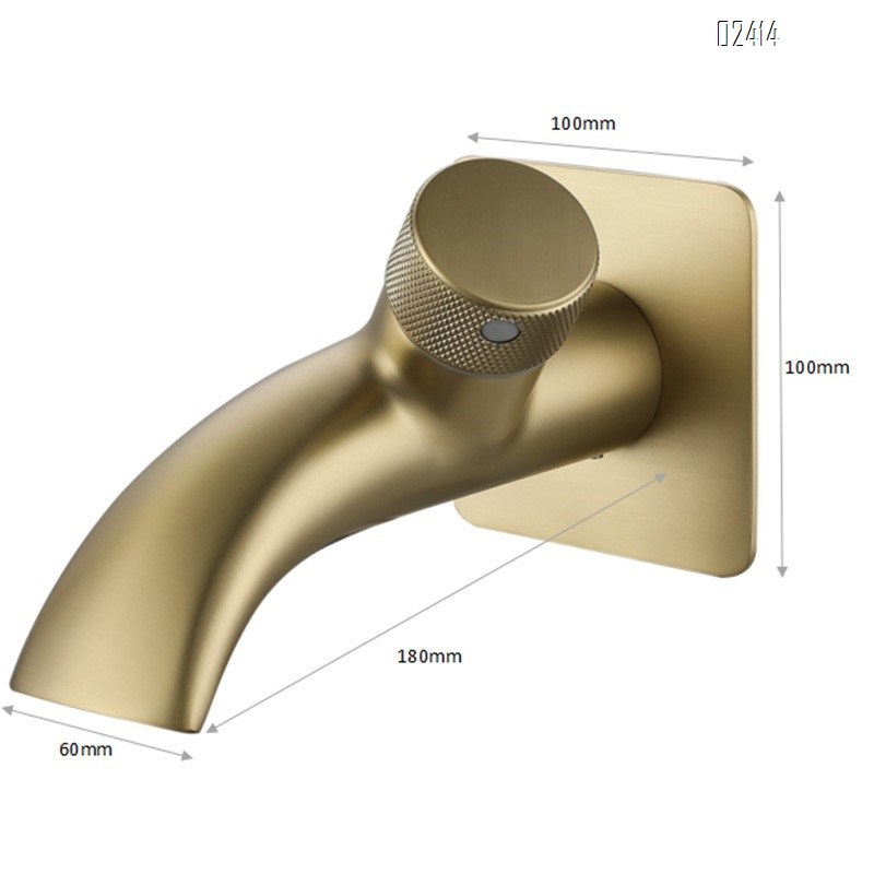 Wall Mounted Brass Basin Faucet Hot and Cold Integrated Concealed Embedded Waterfall Outlet Wall-Mounted Faucet