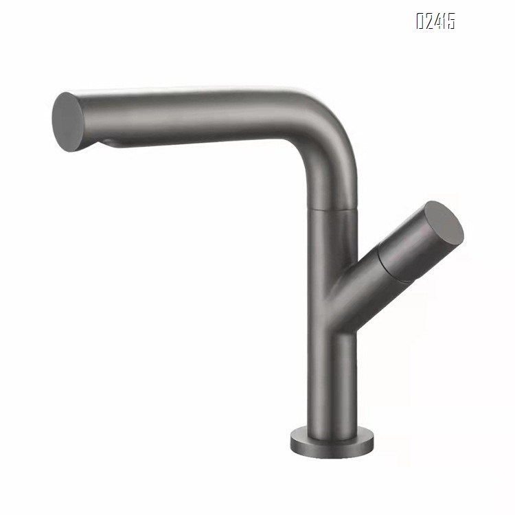 All-Brass Gun Gold Black Hot and Cold Water Basin Faucet for Above-Counter and Under-Counter Basins Tap