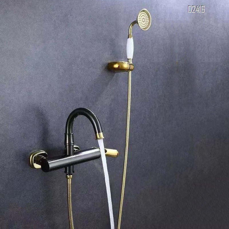 European Retro Antique Brown Gold Cold and Hot Water Small Shower Faucet Bathtub Faucet Tap