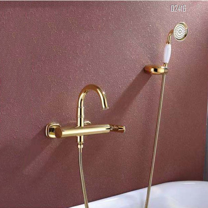 European Retro Antique Brown Gold Cold and Hot Water Small Shower Faucet Bathtub Faucet Tap