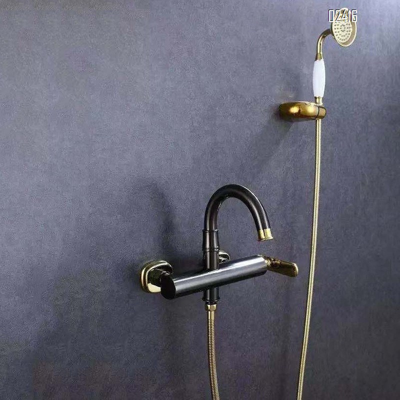 European Retro Antique Brown Gold Cold and Hot Water Small Shower Faucet Bathtub Faucet Tap