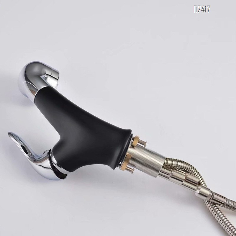 Gold Brass European Style Multi functional Pull-out Bathroom Hot and Cold Water Wash Basin Faucet Undercounter Basin Tap