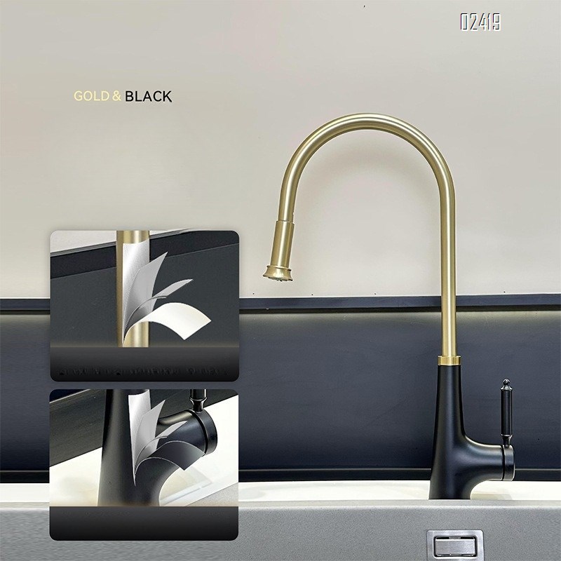 Modern Household Kitchen Sink Basin Hot and Cold Pull-out Multi-functional Universal Faucet Tap