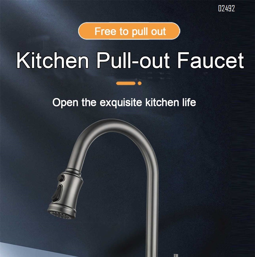 Kitchen smart touch stainless steel gun gray with digital display cold and hot rotating pull-out sink faucet