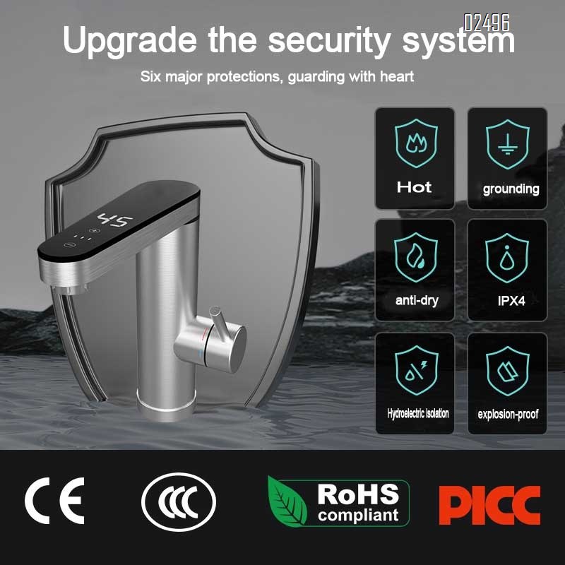 Stainless steel basin faucet, home bathroom, bathroom cabinet, digital display cold and hot two-in-one constant temperature faucet