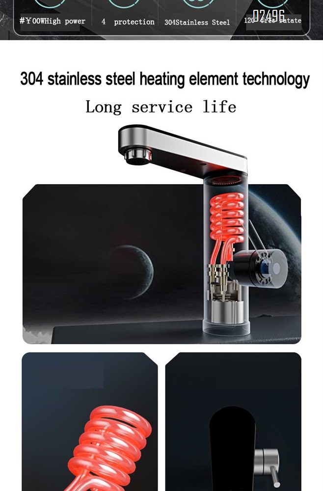Stainless steel basin faucet, home bathroom, bathroom cabinet, digital display cold and hot two-in-one constant temperature faucet