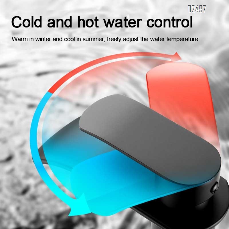 Stainless steel cold and hot double-use countertop basin waterfall faucet
