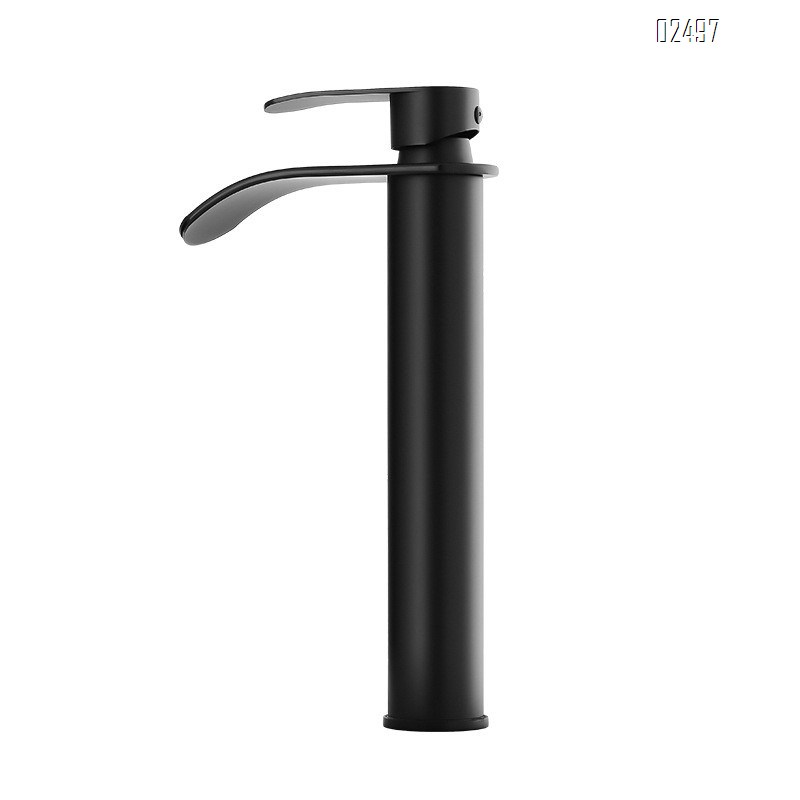 Stainless steel cold and hot double-use countertop basin waterfall faucet