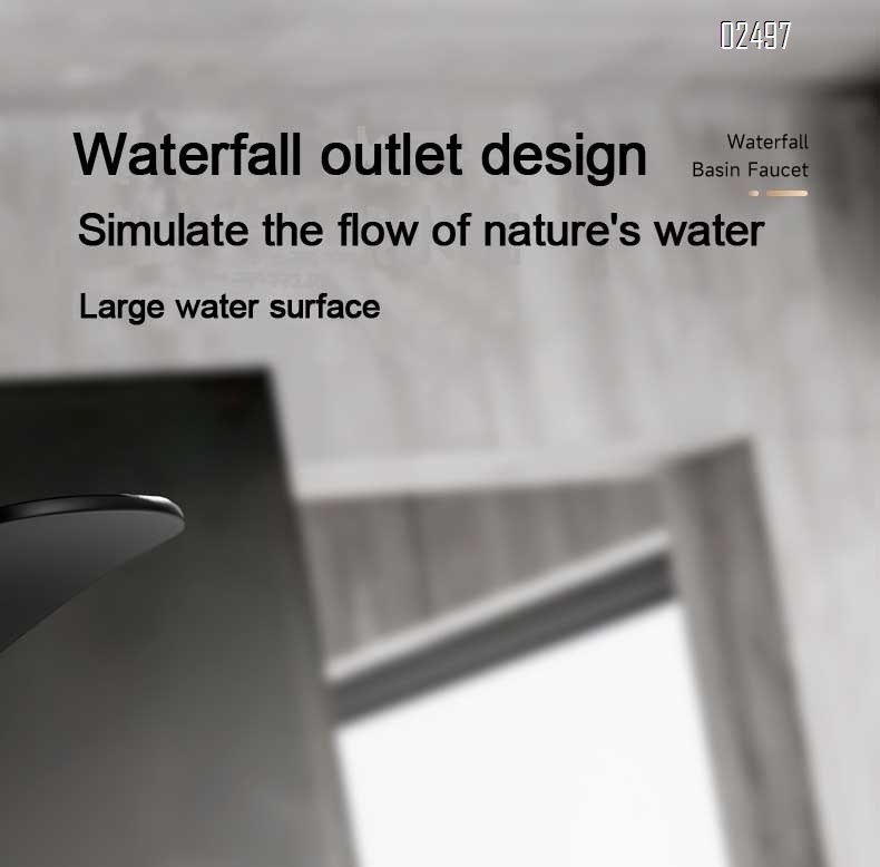 Stainless steel cold and hot double-use countertop basin waterfall faucet