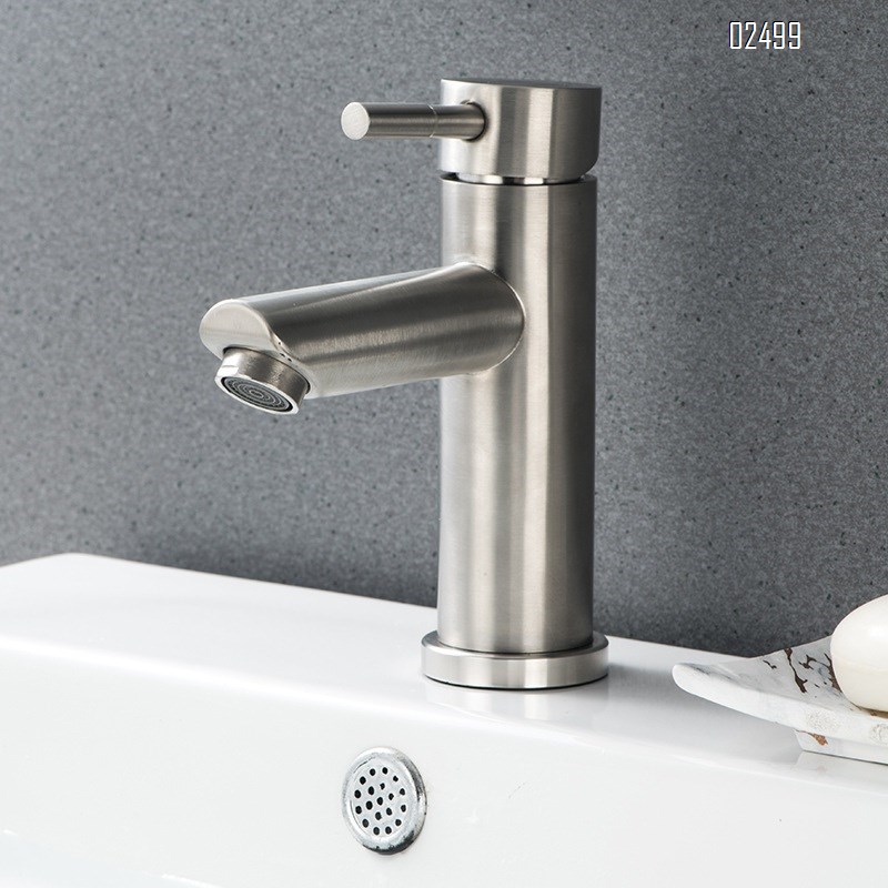 304 stainless steel basin faucet cold and hot water faucet bathroom wash basin single hole stainless steel cold and hot basin faucet