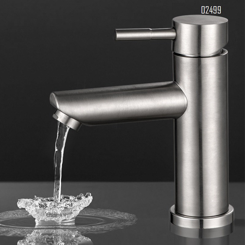 304 stainless steel basin faucet cold and hot water faucet bathroom wash basin single hole stainless steel cold and hot basin faucet
